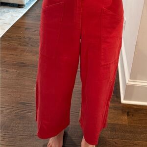 Chic Red Wide-Leg Pants